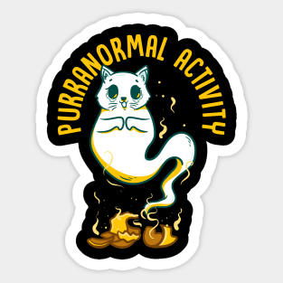 Funny Purranormal Activity Ghost Cat Halloween Sticker